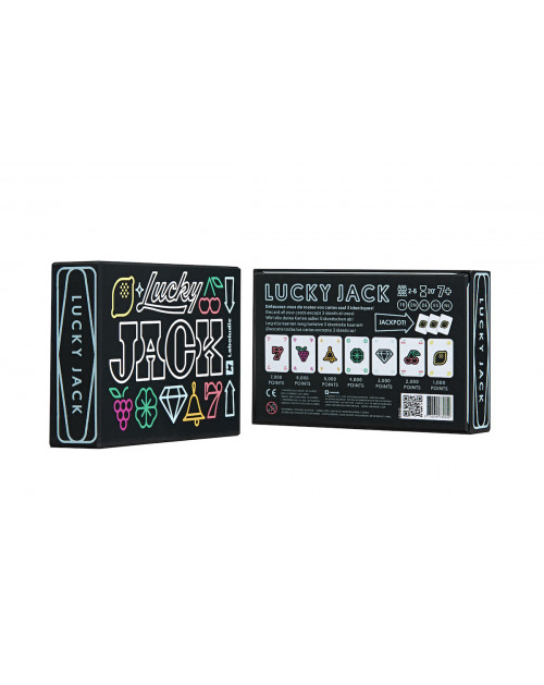 Faces avant et arrières du jeu Lucky Jack, jeu de carte inspiré des machines à sous.