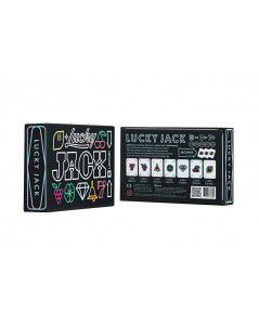 Faces avant et arrières du jeu Lucky Jack, jeu de carte inspiré des machines à sous.